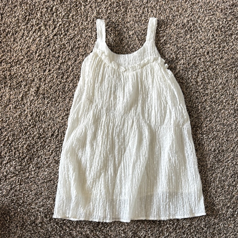 Kids White Sleeveless dress